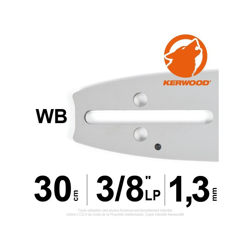 Guide KERWOOD - 30 cm 3/8" LP 1,3mm WB