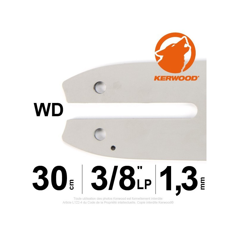 Guide KERWOOD - 30 cm 3/8" LP 1,3mm WD