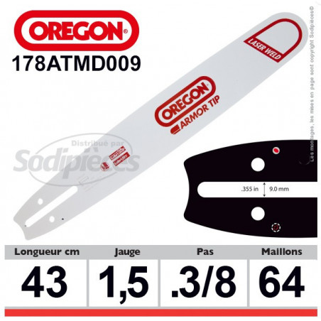 Guide OREGON Hard Nose D009-43 cm