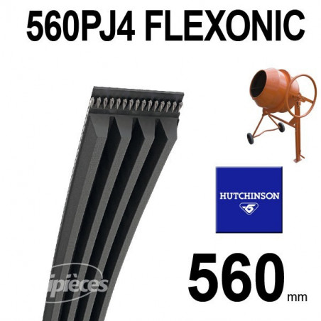 Courroie Hutchinson Poly-V Elastique FLEXONIC 560 PJ4