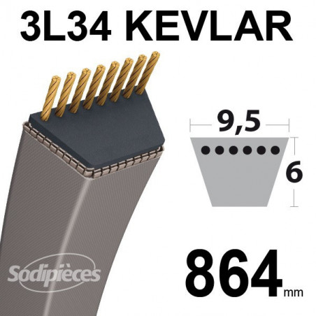Courroie tondeuse KEVLAR TRAPEZOIDALE