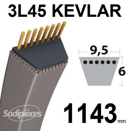 Courroie tondeuse KEVLAR TRAPEZOIDALE