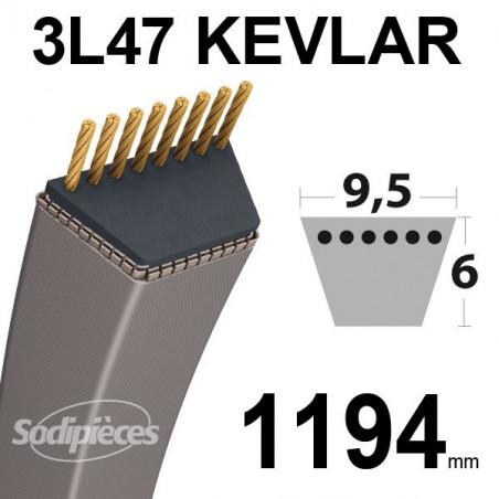 Courroie tondeuse KEVLAR TRAPEZOIDALE