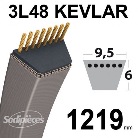 Courroie tondeuse KEVLAR TRAPEZOIDALE