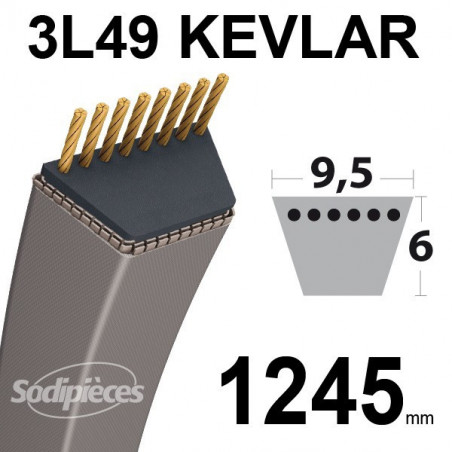 Courroie tondeuse KEVLAR TRAPEZOIDALE
