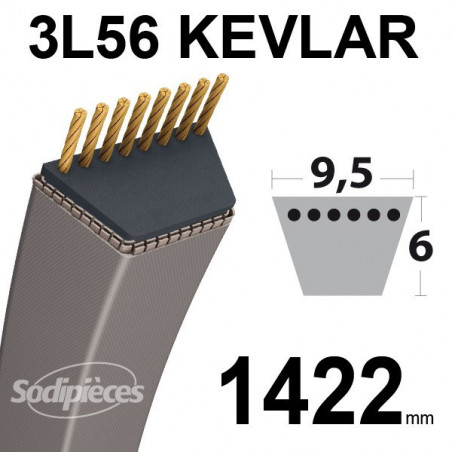 Courroie tondeuse KEVLAR TRAPEZOIDALE