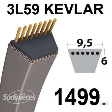Courroie tondeuse KEVLAR TRAPEZOIDALE