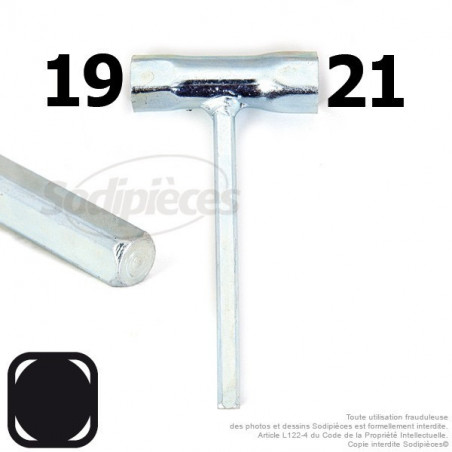 Clé pour bougie 19 et 21 - carré mâle de 9,5 mm 