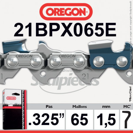 CHAINE OREGON 21BPX065E - 325" 1,5mm - 65 maillons