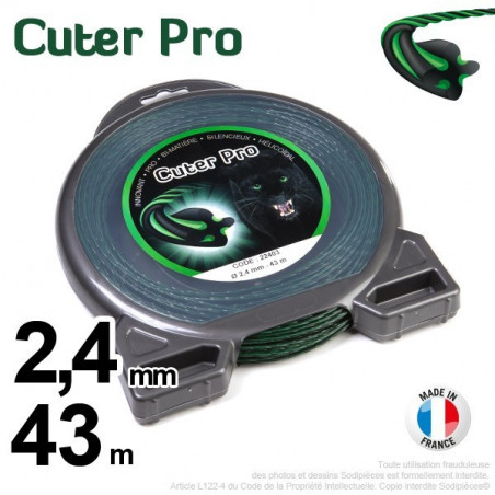 Fil Cuter' Pro ®. Pour débroussailleuse sous coque 2,4 mm x 43 m.