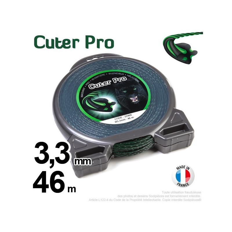 Fil Cuter' Pro ®. Pour Débroussailleuses 3,3 mm x 46 m.