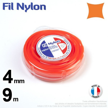 Fil nylon carré.4 mm x 9 m. 