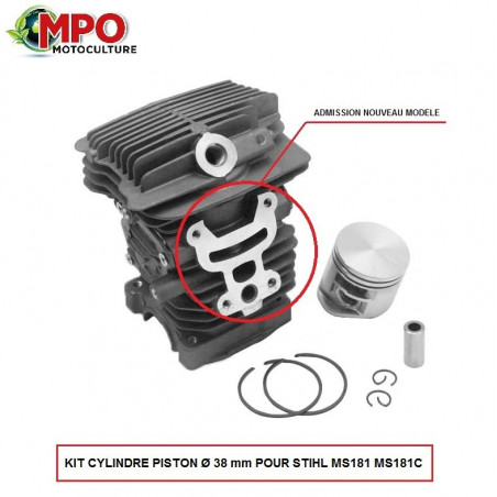 Cylindre Piston pour Stihl MS181 MS181C Ø 38 mm (Moteur)