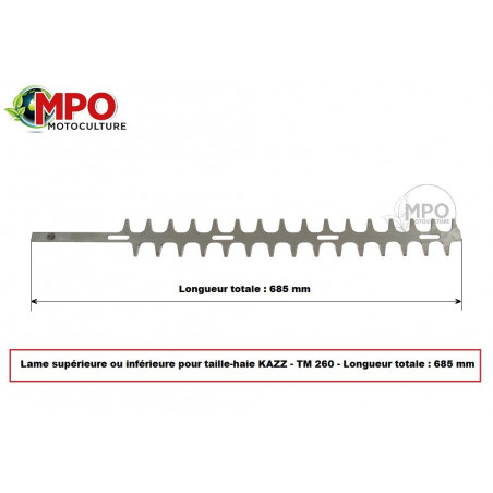 Lame supérieure ou inférieure pour Taille-haie KAAZ TM260