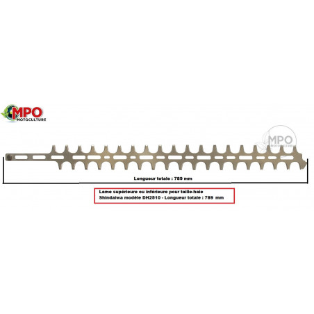 Lame supérieure ou inférieure pour taille-haie Shindaiwa DH2510 - 30" - 789 mm