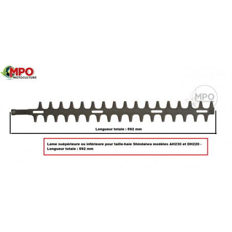 Lame supérieure ou inférieure pour taille-haie Shindaiwa DH230 - 659 mm