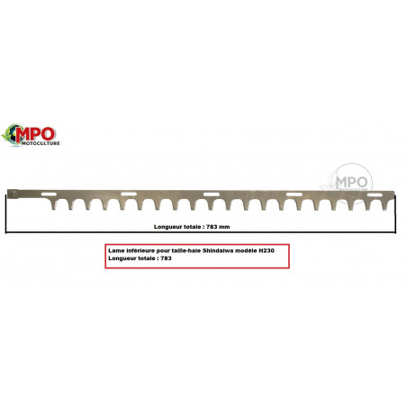 Lame inférieure pour taille-haie Shindaiwa HT230 - 783 mm