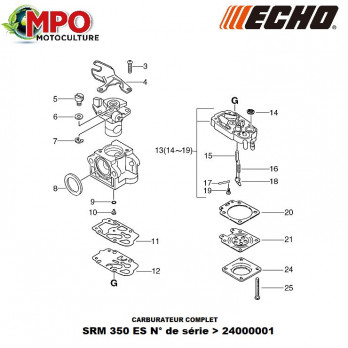 Carburateur complet ECHO SRM 350 ES