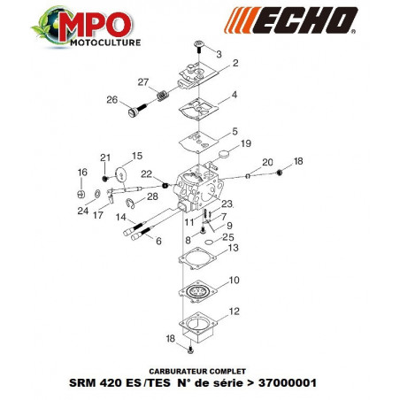 Carburateur complet ECHO SRM 420 ES