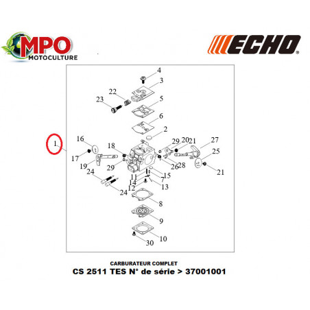 Carburateur complet ECHO CS 2511 TES "ORIGINE"