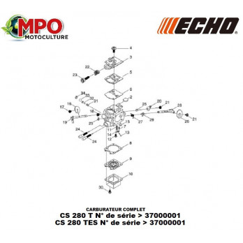 Carburateur complet ECHO CS 280 T "ORIGINE"