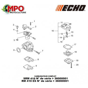 Carburateur complet ECHO SRM 410