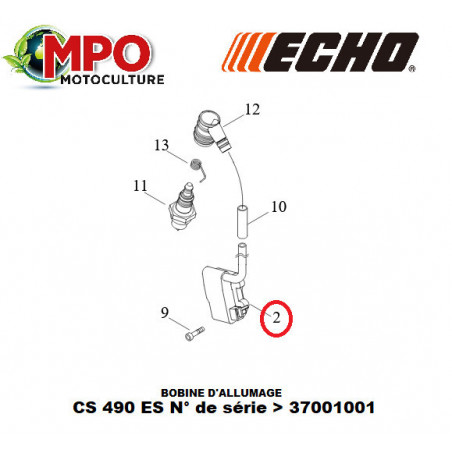 Bobine d'allumage ECHO pour CS 490ES "ORIGINE"