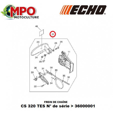 Frein de chaîne complet ECHO pour CS 320TES "ORIGINE"