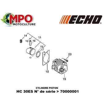 Cylindre piston ECHO pour HC 30ES "ORIGINE"